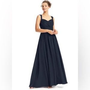 Azazie Dara (discontinued) in Dark Navy floor length dress